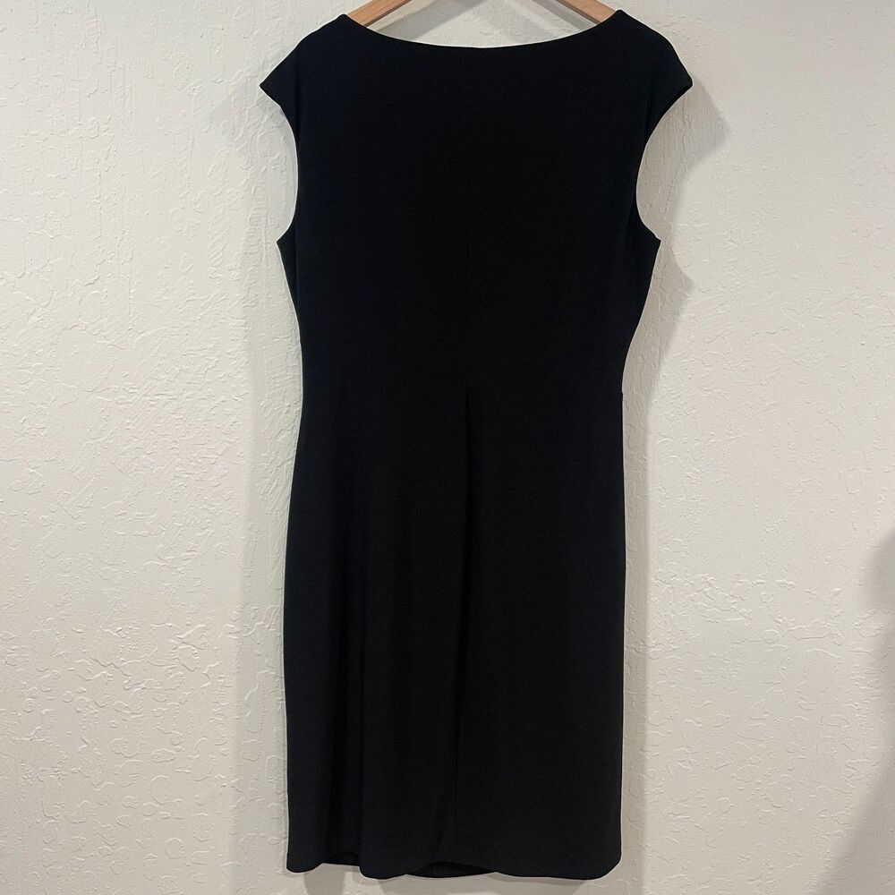 ~ NEW Lauren Ralph Lauren 16 LBD Cocktail Dress Black Asymmetrical LRL Lined - Picture 6 of 11